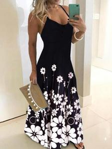 Women's Floral Print Cami Dress, Fashion Casual Sleeveless Long Dress for Daily Outdoor Wear, Ladies Dress for Summer