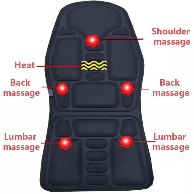 8 Modes Massage Cushion Full Back Car Chair-Seat Pad Mat Neck Heat Massager UK 6