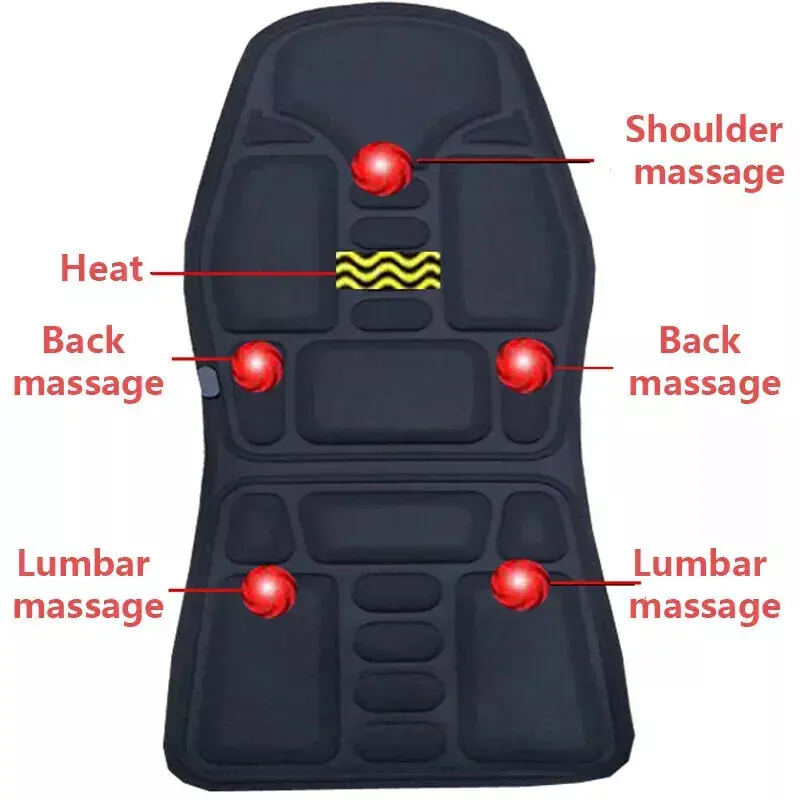 8 Modes Massage Cushion Full Back Car Chair-Seat Pad Mat Neck Heat Massager UK 6