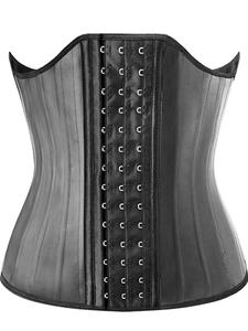 Women's Sexy Adjustable Hook and Eye Waistband Compression Shapewear Waist Trainer, Womenswear, Lady Comfort Solid Backless Body Shaper, Abdominal Belt, Black Tummy Control Corset for Women
