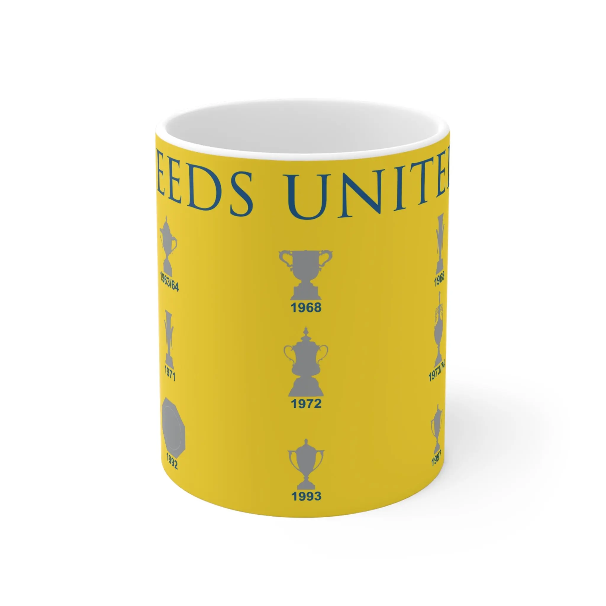Leeds United Trophies Collection Mug - Yellow Ceramic Drinkware