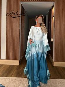 Gradient Fringe Loose Fit Abaya Long Dress, Satin Batwing Sleeve Elegant Dress, Loose Abayas, Middle Eastern Luxurious Women's Fashion