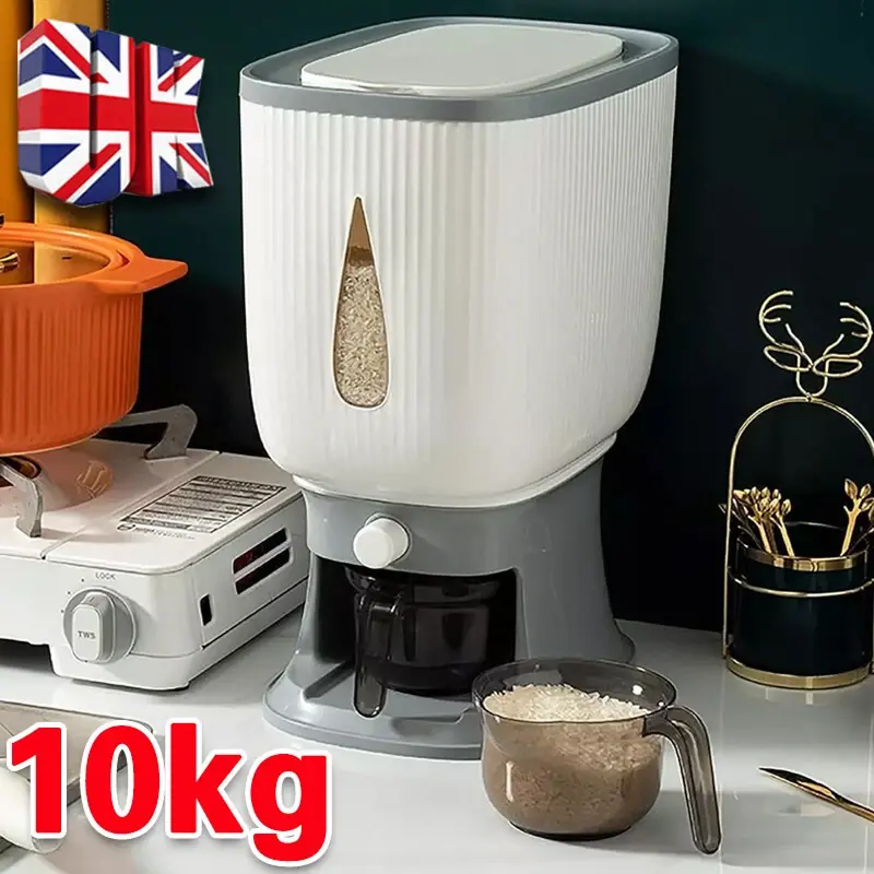 10KG Large Kitchen Rice Dispenser Container Cereal Box Dry Food Grain Storage 6