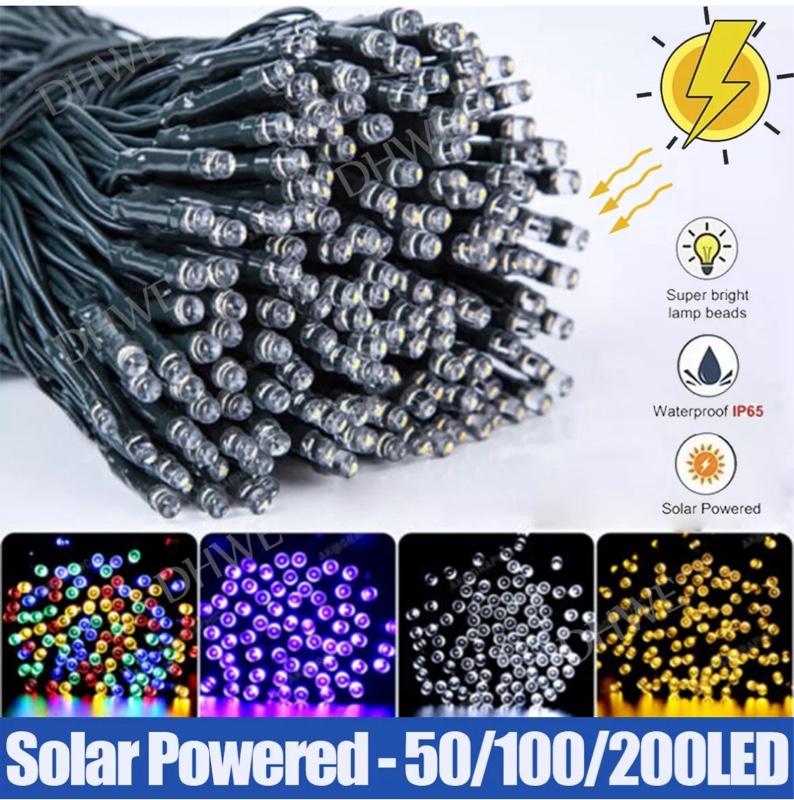 Product Introduction of 50/100/200/500 LED Solar Power Fairy Garden Lights String Outdoor Xmas Tree Lamp 4