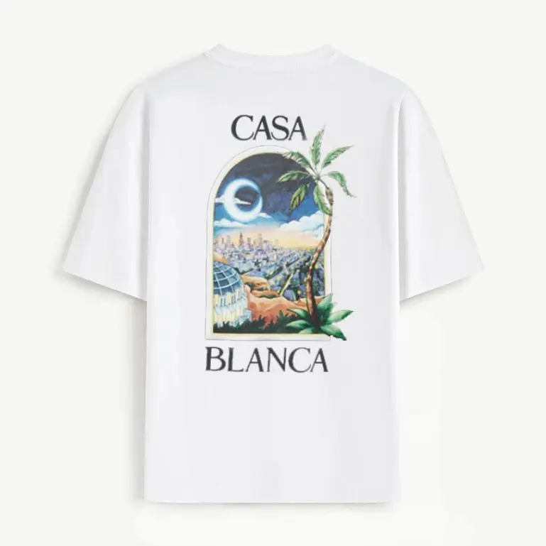 Casablanca "Casablanca Avenida T-Shirt" Casual Short Sleeve Crewneck T-Shirt for Summer, Fashion Men's Top For Daily Wear Casual Short Sleeve Round Neck T-Shirt for Daily Wear, Ladies Clothes for All Seasons, Clothes for Women 5