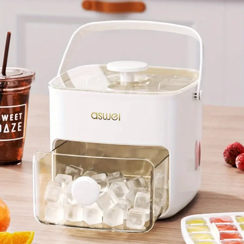 RISELDAJOR  Essential 48-Cube Ice Maker with Easy-Press Lid, Double-Layer Food-Grade Plastic Tray, Freezer-Safe, Ideal for Drinks, a Must-Have Kitchen Accessory. 7