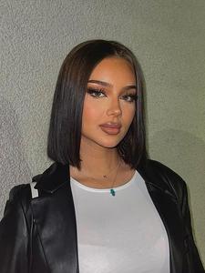 10 Inch Short Straight Bob Wigs for Women, Gorgeous Fluffy Human Hair Wigs, Lace Front Wigs for Party, Daily Use