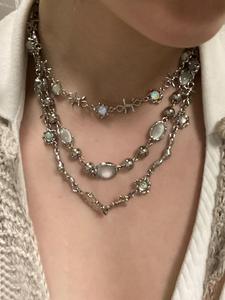 Artificial Gemstone Decor Necklace, Fashion Jewelry for Party, Daily Clothing Decor, Trendy All-match & Exquisite Jewelry for Birthday Gift