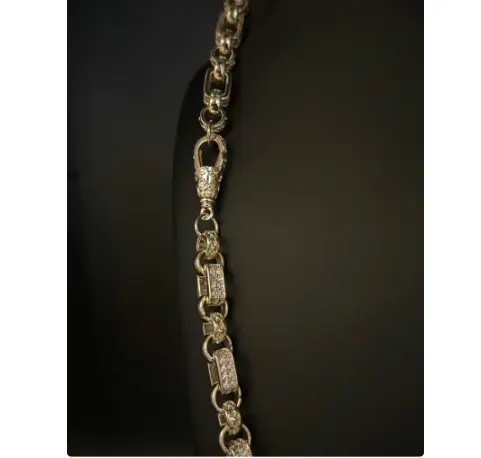 GF 10mm Gypsy Link Belcher Chain for Unisex, Heavy Filled 1