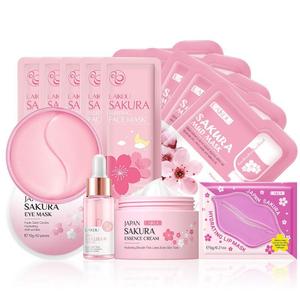 Sakura Flower Skincare Kit, 14pcs/set Skin Care Kit, Including Face Mask & Essence Cream & Eye Mask & Lip Mask, Moisturizing Skin Care Kit for Women