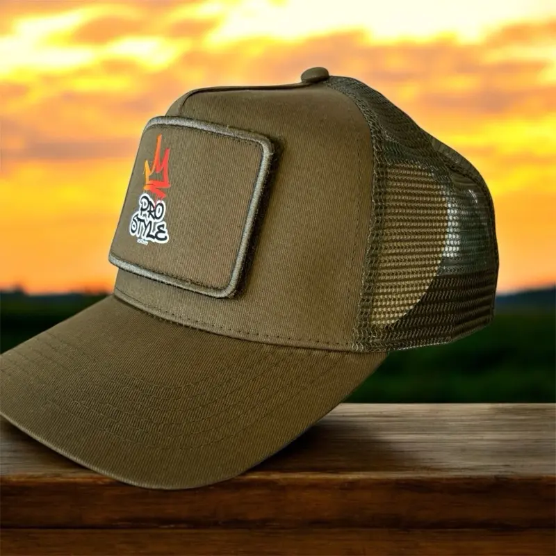 Mh Pro Style Green Trucker Cap with Unique Patch Design 1