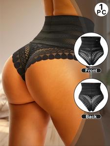Women's Floral Lace High Waist Shapewear Panty, Breathable Comfortable Tummy Control Butt Lifter Knicker, Ladies Shapewear Bottoms for All Seasons