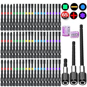 Impact Drill Bit Set, 1/4 Inch Hex Shank Screwdriver Bit Set, Cross & Square & Hexagon Shank Screwdriver Bit Set, Power Tool Accessories, Screwdriver Drill Bits