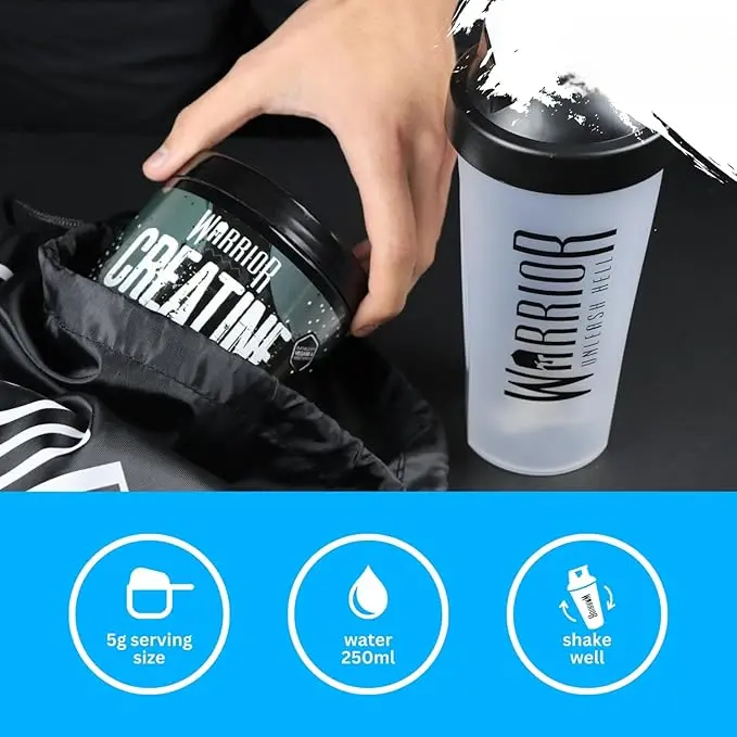 Warrior Creatine Monohydrate Powder – Micronised for Easy Mixing and Consumption – Pure Creatine – Proven to Improve Physical Performance and Recovery, 5 g Servings (Blue Razz, 300 g) Healthcare Vitamin Vitamin 3