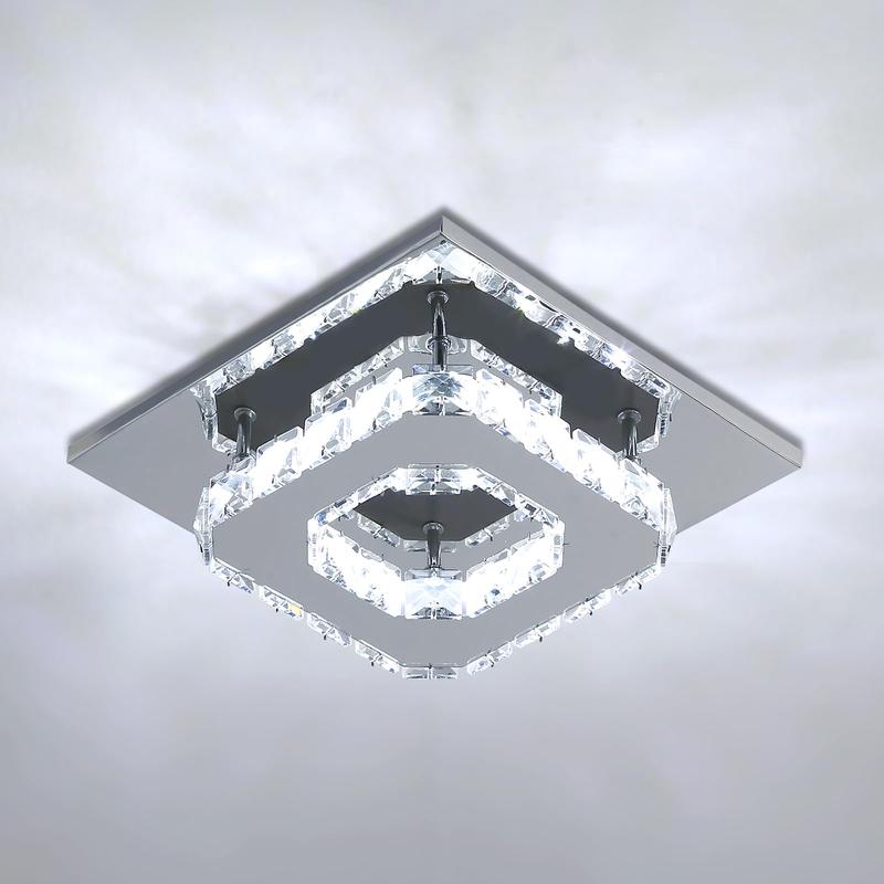 Product Introduction of Crystal Chandelier Square Ceiling Light LED Lamp Pendant Light Living Room 7