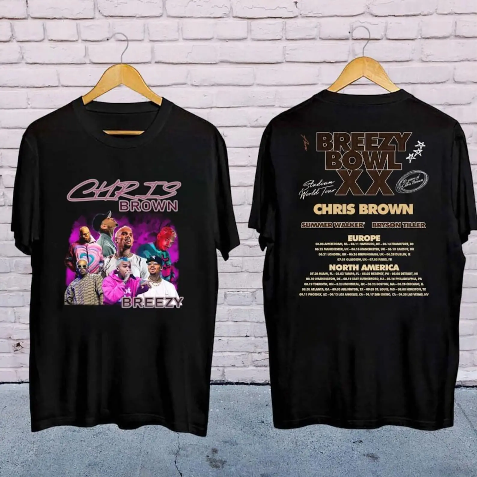 2025 Chris Brown Concert Shirt, Chris Brown Breezy Bowl XX Tour 2025 Shirt, Chris Brown Fan Gift, Chris Brown Merch, Chris Brown Graphic Tee 2