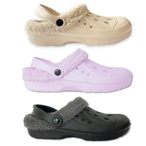 Ladies Clogs Fleece Lined Adults Warm Plush Soft Cosy Clogs Sandals Slippers Slip On Mules Footwear Women Shoe Girl Comfort Walking Shoes Summer Ballroom Tactical Breathable
