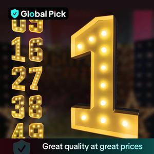 Luminous Number Backdrop Decoration, 1 Count Lighting Number 0-9 Mosaic Frame Foam Cardboard without Battery, Halloween Party Accessories, Valentine's Day Gift, Men Gifts