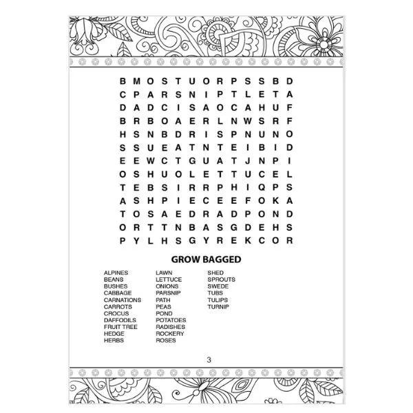 Pack of 2 A4 Colouring & WordSearch Puzzle Books for Adults / Older Children Mind Relaxing 6