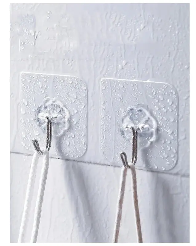Translucent Strong Adhesive Hook, No Drilling Needed For Clothes, Utensils, Kitchen And Bathroom, 5-10-20-30-50pcs Pack 6