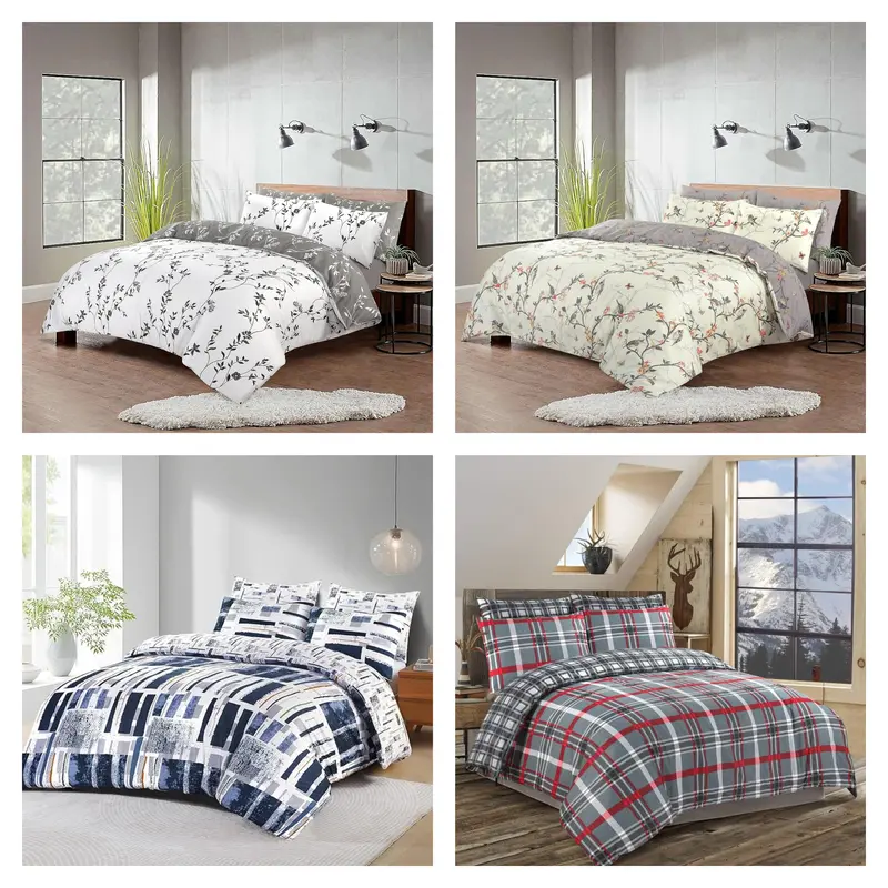 Hotel Quality Stylish Reversible Duvet Cover Set 100% Soft Fluffy Floral Bedding Sets with Pillowcases Cozy Comfy Microfiber Quilt Cover Charcoal Grey Pink Flowers Double King Super King Bedding Sets 0