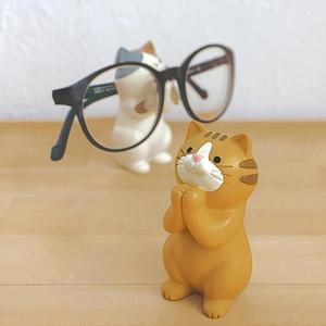 Cute Cat Design Glasses Holder, 1 Count Cartoon Animal Ornament without Glasses, Home Decor for Living Room Office Cafe