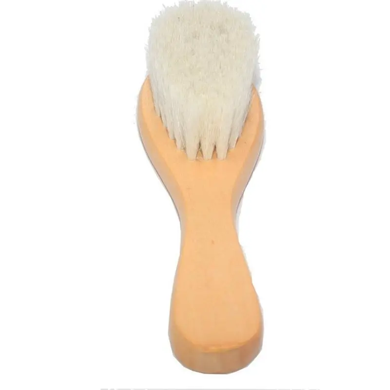 Baby Hair Brush With Wooden Handle And Super Soft Pure Natural Wool Bristles For Newborns & Toddlers Infant Comb Head Massager 2
