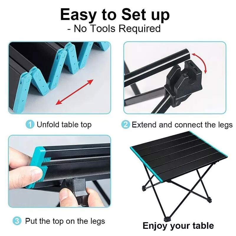 Product Introduction of Folding Camping Table with Carry Bag Lightweight, Portable & Compact Design Perfect Outdoor Table for Camping, BBQs, Picnics, Beach Trips, Fishing, and Hiking Durable Travel Table for Tailgating, Garden Use, and All Outdoor Adventures 14