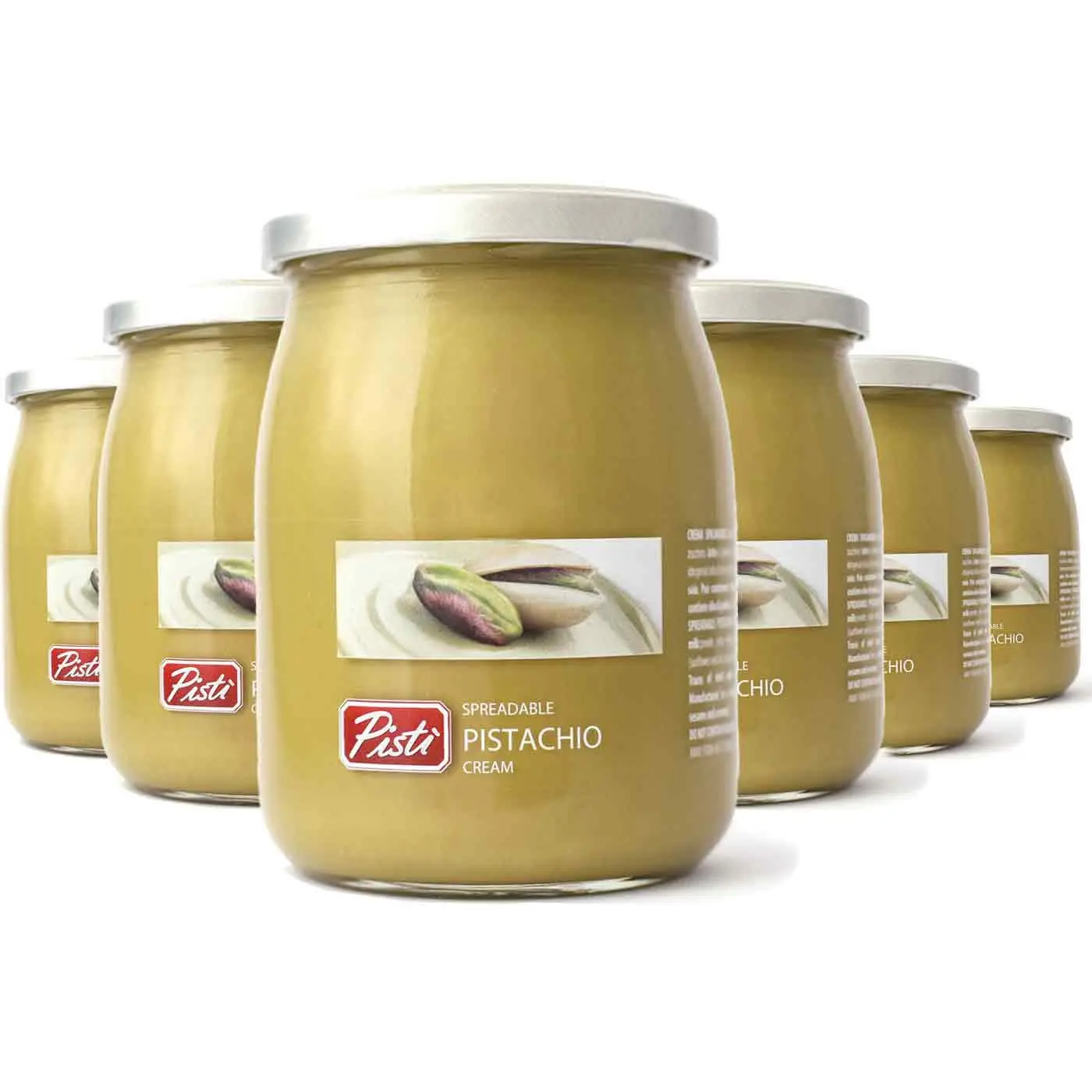 Pisti Sicilian Pistachio Cream Spread Baking Spreadable Smooth Paste Jar 6x 600g