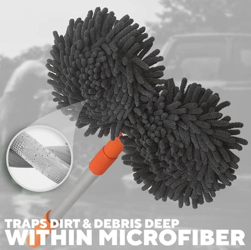 Taylor & Brown Car Wash Brush, Rotating Car Cleaning Brush, Telescopic Car Washing Brush Long Handle, Double-Head Mop on a Stick, Microfiber Washing Cleaning Mop for Windscreen, Glass & Caravan 4