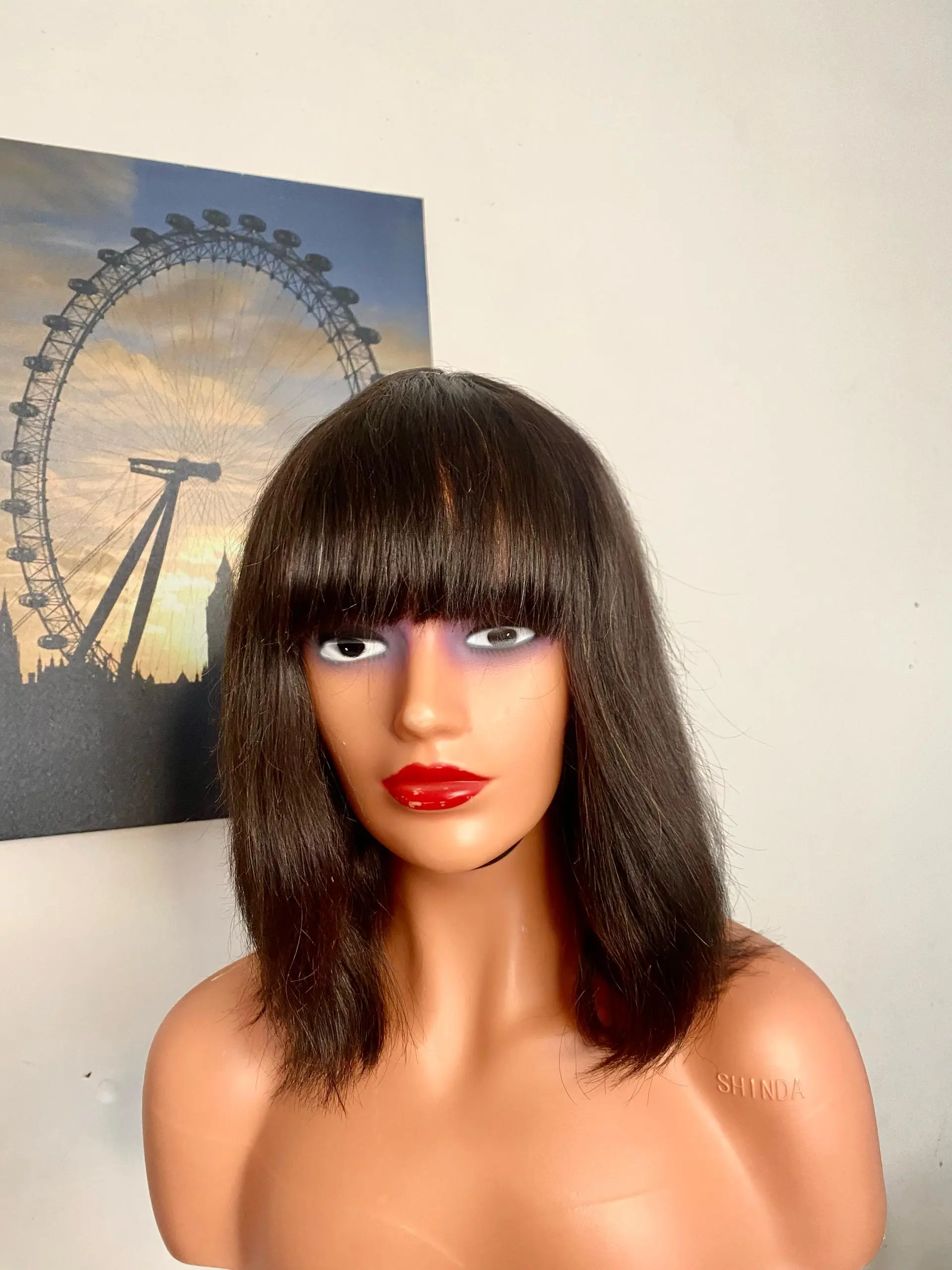 12 inches sdd straight Fringe, 100% human hair