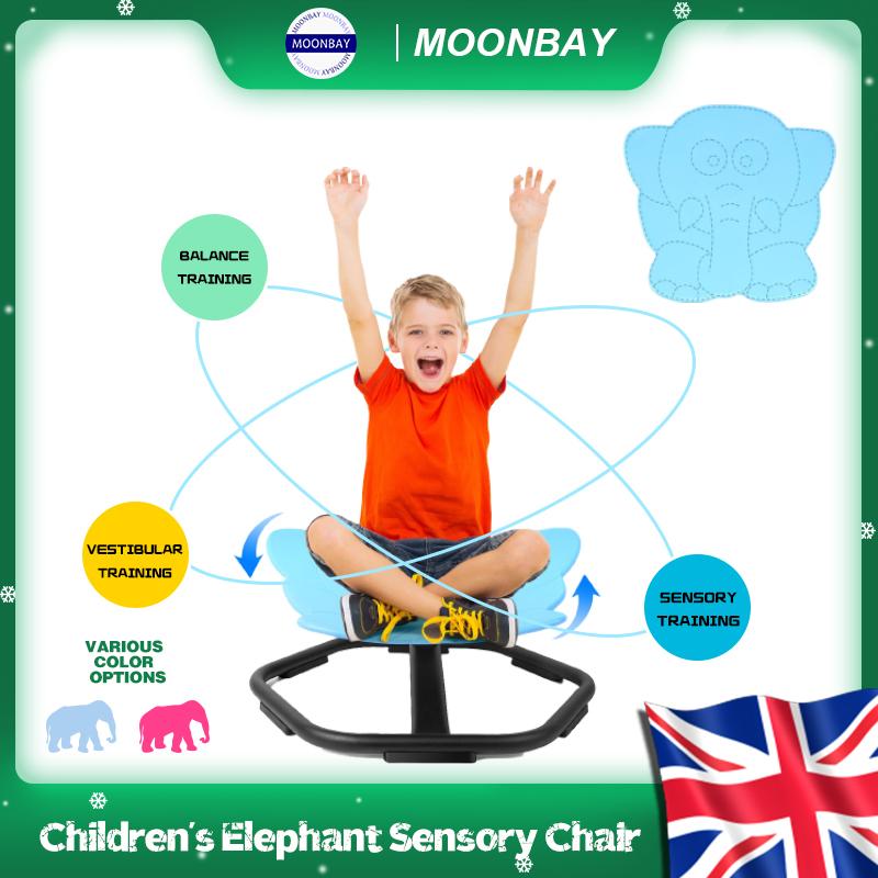 Elephant Kids Sensory Swivel Chair, 360° Spinning Seat, Toddler Sit and Spin Wobble Chair, Sensory Training Balance Toys, Autism ADHD Chairs, Physical Therapy Body Coordination,Training Body Coordination for Boy Girl (Blue & Pink) 1