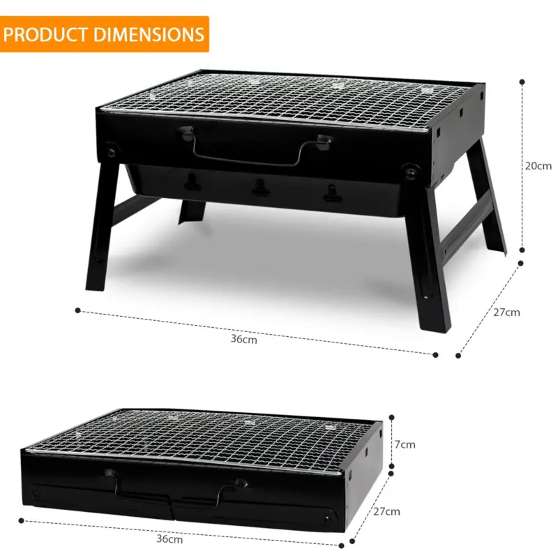 BBQ FOLDING CHARCOAL BARBECUE GRILL PORTABLE TRAVEL OUTDOOR PICNIC 3