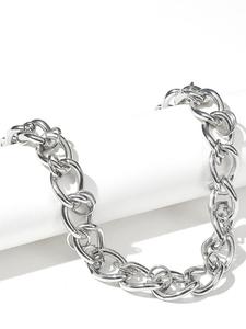 Unisex Punk Style Chain Bracelet & Necklace, Fashion Jewelry for Party, Daily Clothing Decor, Trendy All-match & Exquisite Jewelry for Birthday Gift