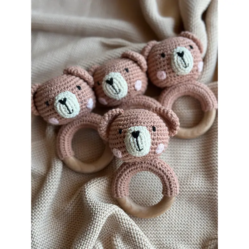 Knitted Animal Baby Rattle 4