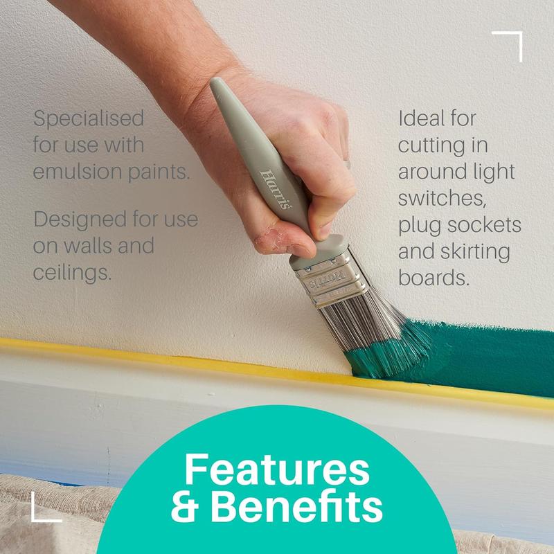 Essentials Walls & Ceilings Paint Brushes - 3 Brush Pack (1", 1.5", 2") - Grey 2