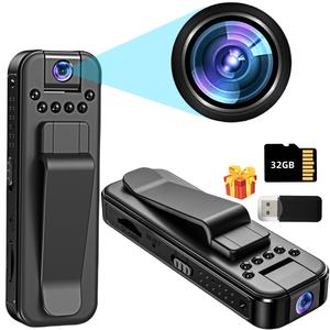 Wireless Vlog Body Camera, Wearable Body Cam with Night-Vision & 180° Rotation Lens, Portable Sport DV Camcorder for Outdoor Sport Skiing Cycling Hiking