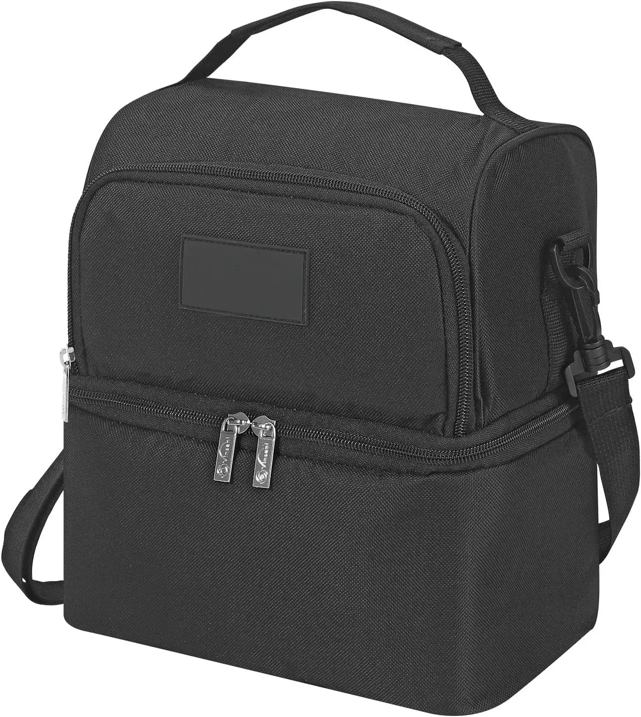 7L Dual Compartment Lunch Bag with Ice Pack Cooler Bag Large Capacity Double Decker Insulated Picnic Storage Bag Foldable Leakproof & Portable Suitable for Picnic Camping Beach Car Outdoor