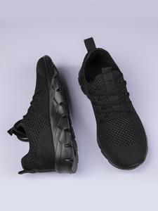 Men's Lace Up Low Top Sock Sneakers, Casual Breathable Comfortable Sports Running Shoes, Male All-match Round Toe Shoes for Daily Wear
