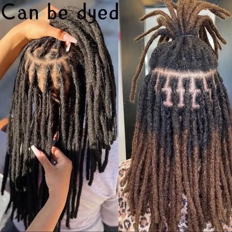 100% Human Hair Loc Extensions Handmade Loc Extensions(10Locs/strands) Dreadlocks 0.2-1.5cm Plus *Free Gift* 3