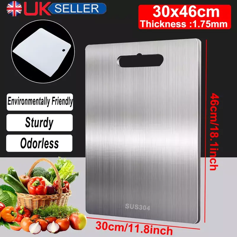 Steel Cutting Board Double-Sided Titanium Cutting Boards for Kitchen Camping 0