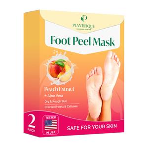 PLANTIFIQUE Peach Foot Peel Mask - Foot Mask for Dry Feet - Callus Remover - Foot Exfoliating Mask - Dead Skin Remover - Peeling - Dermatologist Tested