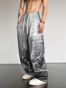 Men's All Over Print Pants, Casual Comfy Trousers for Daily Wear, Men's Bottoms for All Seasons