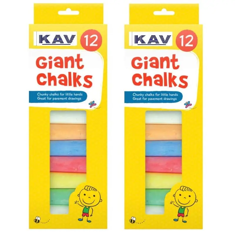 KAV 24-Pack Dustless Coloured Chalk for Kids – Non-Toxic Sidewalk Chalk Set for Toddlers & Children – Ideal for Pavement, Driveway, Garden, and Chalkboard Drawing