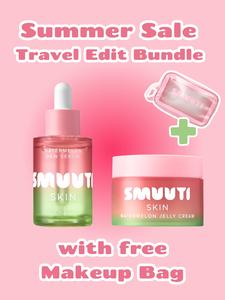 Travel Edit Watermelon Serum and Watermelon Jelly Cream with FREE makeup bag
