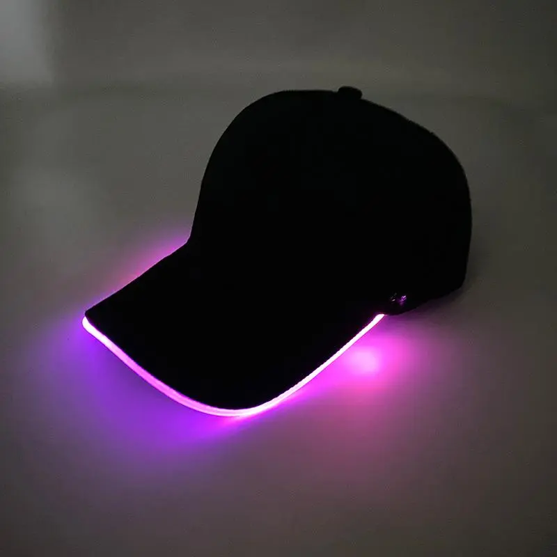 Fluorescent LED Fiber Optic Hat - Neon Baseball Cap 0
