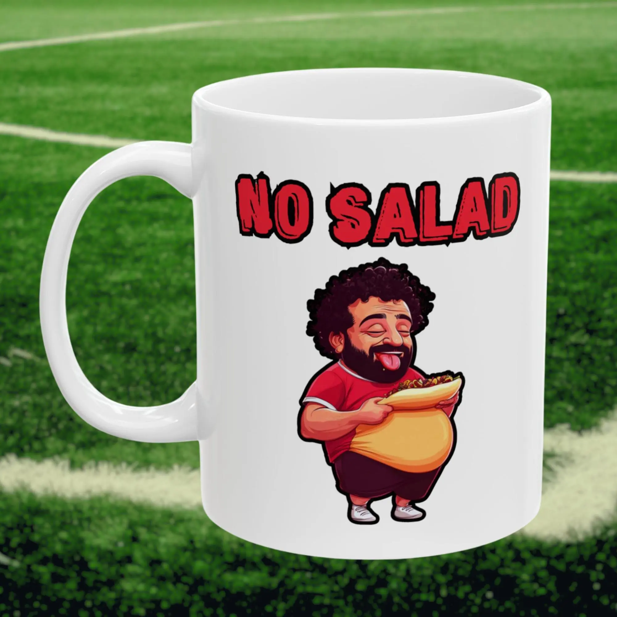 Mo Salah "No Salad" | Liverpool Funny Meme Football Mug | Coffee 11oz Mug Gift Present Grandad Dad Husband Son Brother Boyfriend