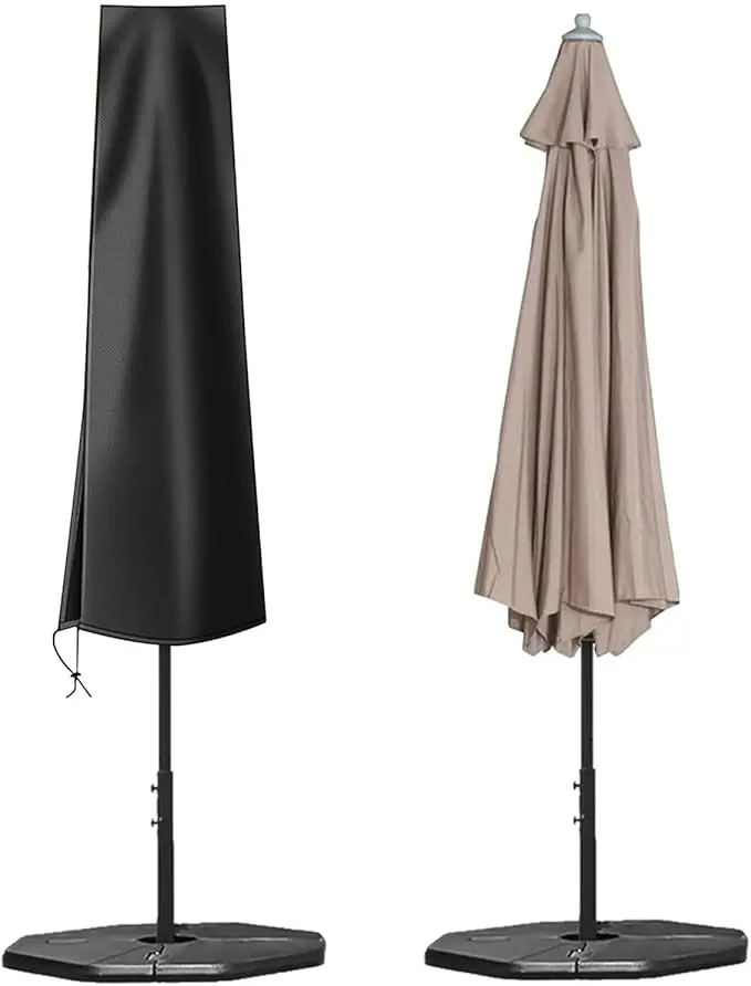 Parasol Cover 600D Oxford Fabric Waterproof Patio Umbrella Covers with Zip (170 * 27.5 * 33.5cm), for Ø 300 cm Parasol Garden Outdoor Umbrella (Black)