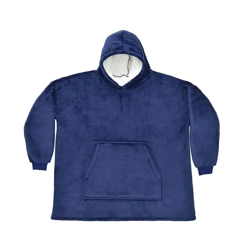 Oversized fleece hoodie with embroidered logo 1