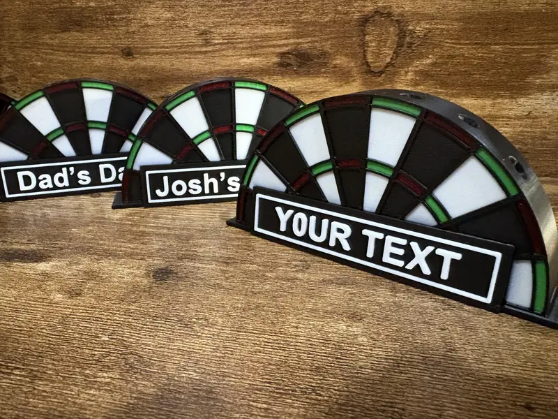 Personalised Dart Stand | Custom Name Engraved Dart Holder | 6-Slot Dartboard-Inspired Rack | Mini Darts Storage & Display | Gift for Dart Players | Dart Accessories Organiser for Game Room, Man Cave, Pub & Bar 2
